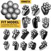 VRMETA Head Shaver Replacement Heads Floating Shaver Blades 8D Sharp Stainless Steel Men's Electric Shaver Replacement Heads for Electric Rotary Shaver (8 heads (Black) view 3