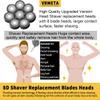 VRMETA Head Shaver Replacement Heads Floating Shaver Blades 8D Sharp Stainless Steel Men's Electric Shaver Replacement Heads for Electric Rotary Shaver (8 heads (Black) view 4