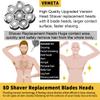 VRMETA Head Shaver Replacement Head Floating Shaver Blades 8D Sharp Stainless Steel Men's Electric Shaver Replacement Heads fo blad Man (8 Heads (Silvery) view 2