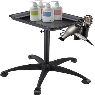 Stand Tray,Adjustable Salon Tray Easy Assemble Tattoo Cart for Hair SPA Clinic Personal Care Lab Hospital Dentistry, Black