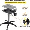 Stand Tray,Adjustable Salon Tray Easy Assemble Tattoo Cart for Hair SPA Clinic Personal Care Lab Hospital Dentistry, Black view 3