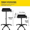 Stand Tray,Adjustable Salon Tray Easy Assemble Tattoo Cart for Hair SPA Clinic Personal Care Lab Hospital Dentistry, Black view 4