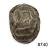 Toupee for Men Real Human Hair Replacement System French Lace Front Mens Toupee Bleached Knots Man Wigs Gray Hair Units (8X10"-110% Density, 740 7# VERY LIGHT BROWN WITH 40% SYNTHETIC GREY) view 2
