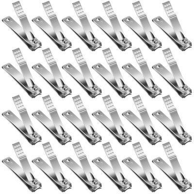 Nail Clippers Set,24 Pack Stainless Steel Nail Clippers Bulk,Silver Nail Cutter,Ultra Sharp Sturdy Fingernail Clippers and Toenail Clippers for Women Men(24 Pcs-Silver)