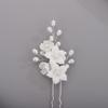BERYUAN Bridal Flowers Leaves Hair Pins for Bride Women Dainty Pearls Beads Hair Pins for Girls SILVER 3 pcs view 4
