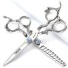 6/7/7.5/8/9 inch scissors silver professional hairdresser hair cut and trim diluted sharp 440C steel (6 inches, 2 pieces) view 2