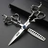 6/7/7.5/8/9 inch scissors silver professional hairdresser hair cut and trim diluted sharp 440C steel (6 inches, 2 pieces) view 3