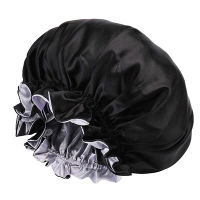 Satin Bonnet Sleeping Cap Women Double Layer Sleep Bonnet Reversible Elastic Night Cap Hair Head Cover Bouffant Shower Cap