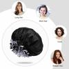Satin Bonnet Sleeping Cap Women Double Layer Sleep Bonnet Reversible Elastic Night Cap Hair Head Cover Bouffant Shower Cap view 4