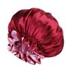 Satin Bonnet Sleeping Cap Women Double Layer Sleep Bonnet Reversible Elastic Night Cap Hair Head Cover Bouffant Shower Cap Wine Red view 1