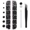Black and Orange Rhinestones Set for Nails,Makeup,Phone Case,Book,Crafts,DIY(SS6-SS20)(2-4.8MM) view 2