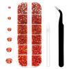 Black and Orange Rhinestones Set for Nails,Makeup,Phone Case,Book,Crafts,DIY(SS6-SS20)(2-4.8MM) view 3