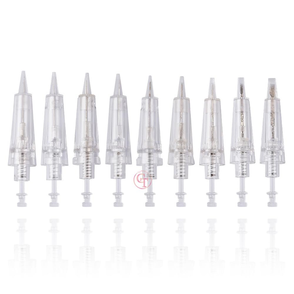 50pcs/Pack Permanent Makeup Needles Cartridge for Eyebrow Eyliner Tattoo Machine 1P 3P 5P 5F 7F for Ombre Powder Eyebrow Shading Microblading Makeup (50pcs 5F)