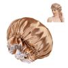 Satin Bonnet Sleeping Cap Women Double Layer Sleep Bonnet Reversible Elastic Night Cap Hair Head Cover Bouffant Shower Cap view 1