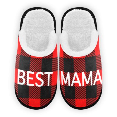 Umidedor Christmas Plaid Mens Slippers Soft Memory Foam Non-Slip Indoor House Slippers Home Shoes for Spa Bedroom Hotel Travel