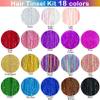 Hair Tinsel Kit (48 Inch, 18 Colors, 4320 strands), Tinsel Hair Extensions with Tools Heat Resistant Fairy Hair Tinsel Kit for Women Girls Hair Accessories view 3