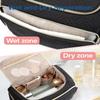 BAGSMART Travel Toiletry Bag, Large Wide-open Travel Bag for Toiletries, Makeup Cosmetic Travel Bag with Handle, Black-L view 2