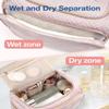 BAGSMART Travel Toiletry Bag, Large Wide-open Makeup Cosmetic Travel Bag for Toiletries with Handle, Pink-L view 2
