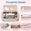 BAGSMART Travel Toiletry Bag, Large Wide-open Makeup Cosmetic Travel Bag for Toiletries with Handle, Pink-L view 3