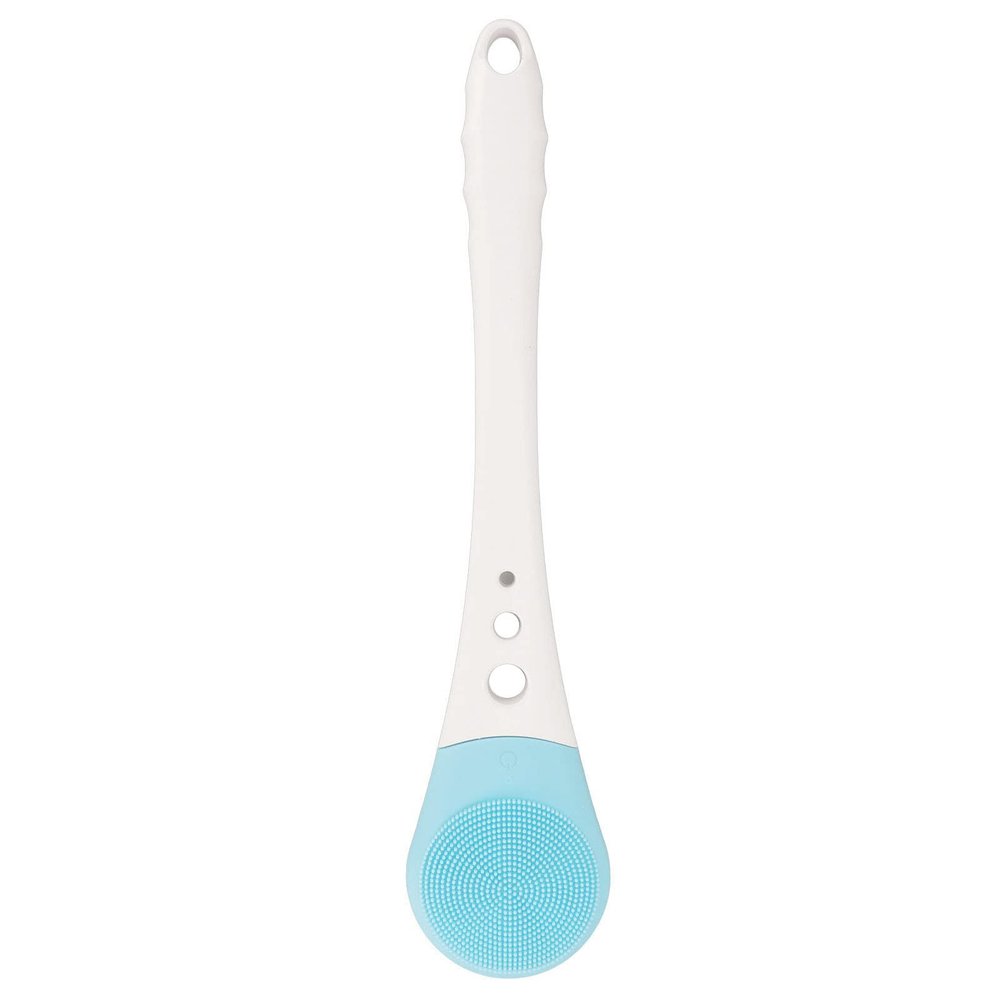 Massage Bath Brush,Silicone Back Scrubber for Shower, Silicone Bath Body Brush Exfoliator Children Adult Long Handle Shower Brush Scrubber Blue for Bathroom