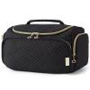 BAGSMART Travel Toiletry Bag, Large Wide-open Travel Bag for Toiletries, Makeup Cosmetic Travel Bag with Handle, Black-M view 1