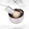FRCOLOR 2pcs Professional Stainless Steel Shaving Brush and Bowl Set Beard Brush for Home and Salon Use Compatible Any Shaving Soap view 3