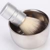 FRCOLOR 2pcs Professional Stainless Steel Shaving Brush and Bowl Set Beard Brush for Home and Salon Use Compatible Any Shaving Soap view 4