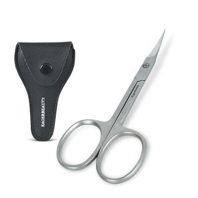 Eagerbeauty- Stainless Steel Curved Blade Small Menicure and Pedicure Cuticle Scissors for Trimming the Fingernails, Toenails, Eyebrow, Eyelash, Dry Skin  Nail Scissors (B)