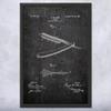 Framed Shaving Straight Razor Print, Barber Shop Decor, Barber Gift, Bathroom Wall Art, Shaving Gift, Fashion Decor Dark Concrete (12x18) view 1