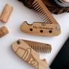 Beard Comb Personalized Gifts Anniversary Gift Wooden Brush Custom Comb Groomsmen Gift Hair Brush Pocket Brush Birthday Gift for Boyfriend (Man in Hat) view 4