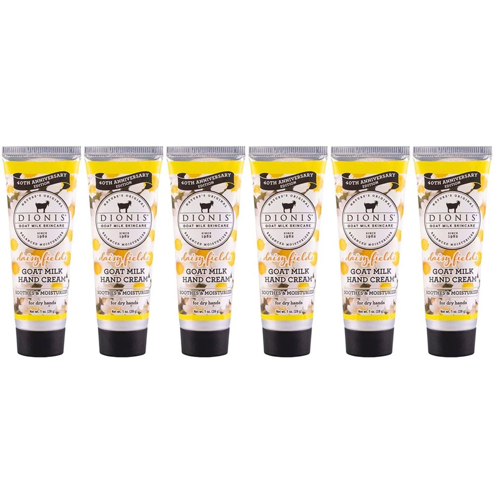 Dionis - Goat Milk Skincare Scented Hand Cream (1 oz) Set of 6, Moisturizing Lotion for Dry Skin, Good for Sensitive Skin, Cruelty-free and Paraben-free (Daisy Fields)