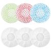 6 Pcs Shower Caps, Waterproof Bath Caps Plastic Reusable Shower Caps Elastic Band Bath Hair Caps for Women Kids view 1