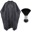 FEBSNOW Professional Hair Cutting Cape with Neck Duster Brush, Salon Barber Cape, Hair Cutting Accessories (Black Stripe) view 1