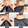 FEBSNOW Professional Hair Cutting Cape with Neck Duster Brush, Salon Barber Cape, Hair Cutting Accessories (Black Stripe) view 3