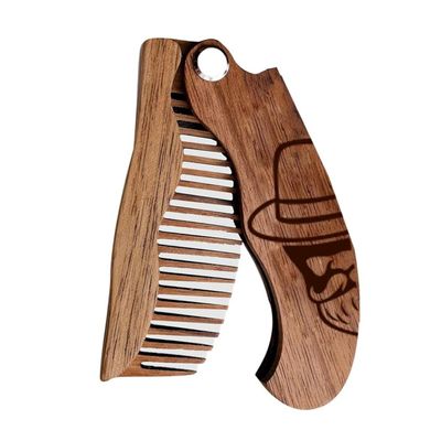 Beard Comb Personalized Gifts Anniversary Gift Wooden Brush Custom Comb Groomsmen Gift Hair Brush Pocket Brush Birthday Gift for Boyfriend (Man in Hat)