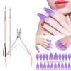Makartt Cuticle Trimmer with Cuticle Pusher 3 PCS Pink Nippers Nail Cuticle Bundle with Gel Nail Polish Remover Clips Kit view 1
