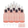 Wwolife 10 PCS 1/2oz (15ml) Rose Gold Glass Dropper Bottles Perfume Aromatherapy Cosmetic Container Essential Oils Sample Mini Empty Dropper Bottles with Funnel Include view 1