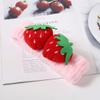 2 Pcs Cute Strawberry Coral Fleece Headbands Washing Face Hairband Fuzzy Skincare Head Wraps Soft Facial Makeup Head Band Spa Shower Hair Band for Women Girls view 3