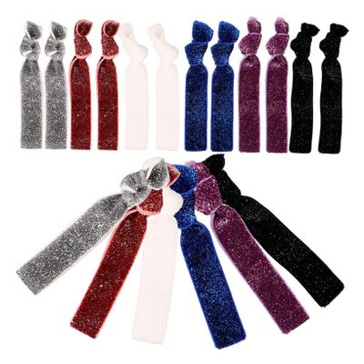 KALLORY 18pcs Assorted Glitter Hair Ties for Women and Girls Creaseless Stretchy Ponytail Holders Sparkly No Damage Accessories for Sports and Everyday Use