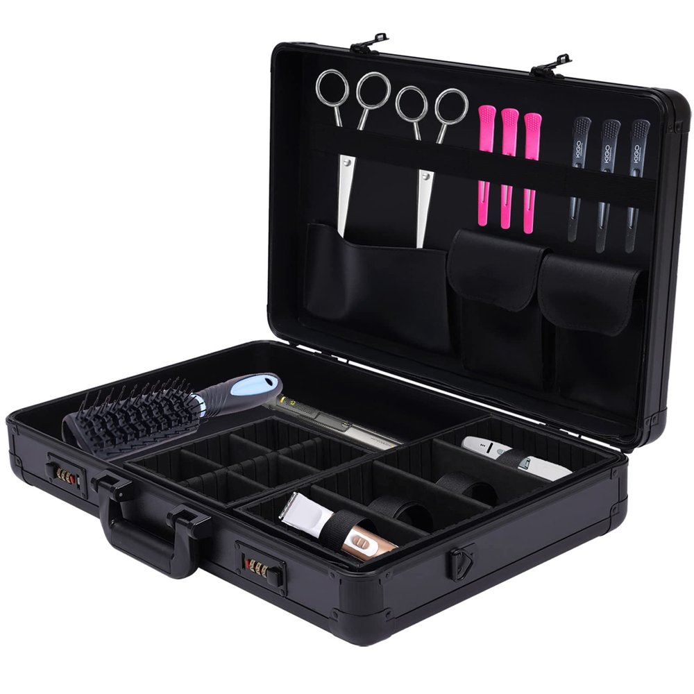 Beauty Salon Barber Case,Barber Carrying Case,Portable Barbers Carrying Case for Clippers and Supplies,Hair Stylist Tool Kits Organizer,Barber Travel Carry Case with Lock,Carry Case for Pet Groomer
