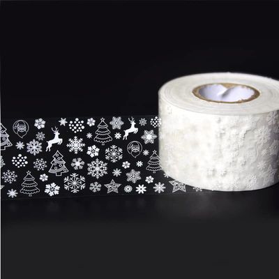 100M NailMAD White Snowflake Foils Nail Transfer Foil Decals Clear Christmas Decoration Paper (Color #20)