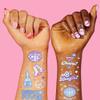 xo, Fetti Disco Birthday Party Temporary Tattoos - 48 Iridescent Foil Pcs | Birthday Girl Party Decorations, Dancing Queen, 70s Groovy Party view 3