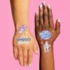 xo, Fetti Disco Birthday Party Temporary Tattoos - 48 Iridescent Foil Pcs | Birthday Girl Party Decorations, Dancing Queen, 70s Groovy Party view 4
