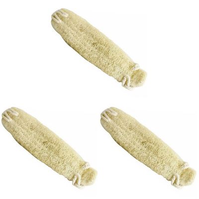 Healifty 3pcs Natural Loofah Body Scrubber Soft Exfoliating Back Sponge for Men and Women for Daily Cleansing and Deep Skin Care Beige Color Easy to Use Whole Body