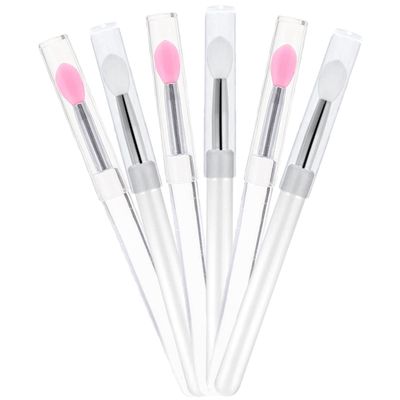 Beavorty 6pcs Portable Silicone Lip Brush Dust Cover Multi-use Lip Eyeshadow Tools for Makeup for Daily and