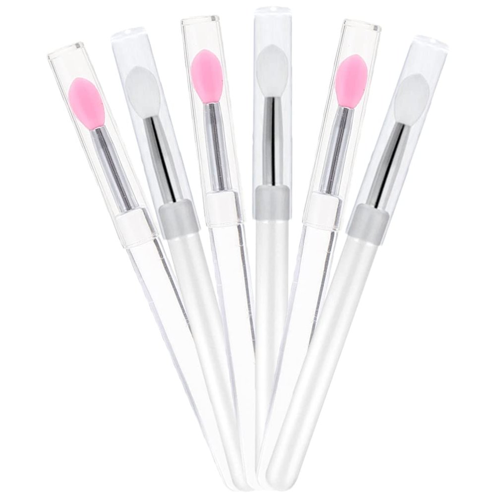 Beavorty 6pcs Portable Silicone Lip Brush Dust Cover Multi-use Lip Eyeshadow Tools for Makeup for Daily and