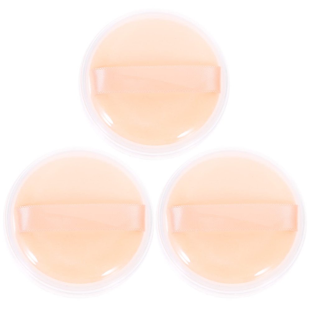 Beavorty 3sets Refillable Powder Cases Puff Portable Makeup Powder Holders Travel-friendly Design Airtight Lid for Even Distribution