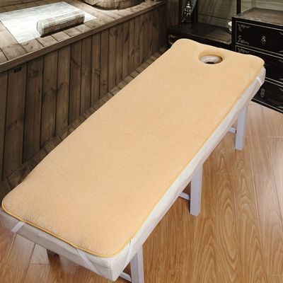 Square/Round/Trapezoid Head Massage Table Mattress Pad Spa Bed Mattress Topper with Face Breat Hole Beauty Salon Bed Sheets Facial Massage Table Bed Cover Mattress Pad,Camel t,70x185cm
