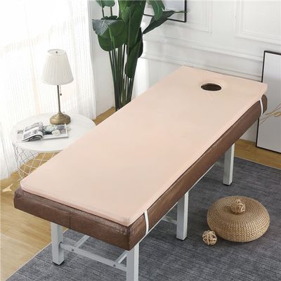 Lash Bed Mattress Topper with Round Head Massage Table Mattress Protector Without Bed Beauty Salon Bed Cover Quilted Spa Bed Mattress Beauty Bed Sheet Pad with Hole,Beige,60x180cm
