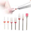 7Pcs Set Nail Drill Bits Set with Grinding Head Holder, Professional Ceramic Display Manicure Pedicure Bits, Acrylic Gel Nails Cuticle Manicure Pedicure view 1